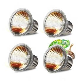 Hr-16 Mclanzoo Uva Uvb Reptile Light Bulbs 4 Pack 50w Basking Heat Lamp For Reptiles A