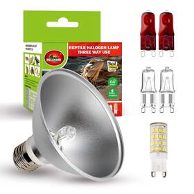 Mc-hb0002 Mclanzoo Reptile Heat Lamp Fixture 50w Dome Light With 5pcs Halogen He