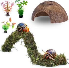 Y6220 Mechpia Hermit Crab Accessories 5pcs Climbing Toys Coconut Shell Hideout