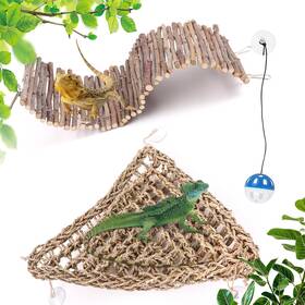 Xiyi001 Meiqidi Large Bearded Dragon Tank Accessories Natural Adjustable Reptile Climbing Toys