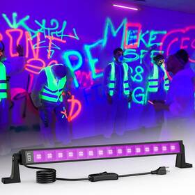Mebluvd42 Meloght 42w Led Black Light Bar 60 Leds Blacklight Flood With Plug And