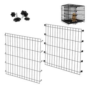 Mengster 704090483964 2-pack Adjustable Metal Dog Crate Divider Panels - Multi-dog Separation Blac