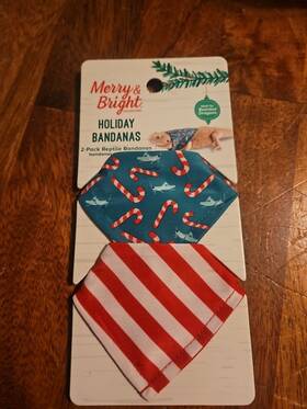 Merry & Bright 737257955578 Bearded Dragon Holiday 2-pack Bandanas