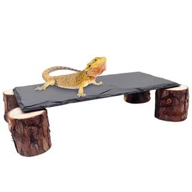 Rbpsr001 Mhllgn Bearded Dragon Basking Platform Slate Rocks For Reptiles With Wooden Pile L