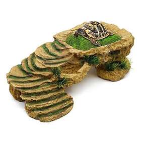 Minyulua 341465527918 Turtle Basking Platform Reptile Terrarium Hideout Tortoise Resin Rock Hide Cave