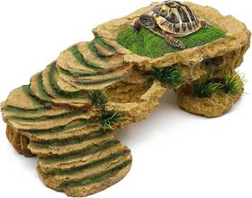 Minyulua 711181124040 Turtle Basking Platform Reptile Terrarium Hideout Tortoise Resin Rock H