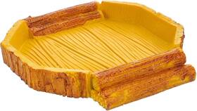 H157211afqq1z6h Mipcase Reptile Water Dish For Tortoise Habitat Resin 16x15x2.4cm Yellow