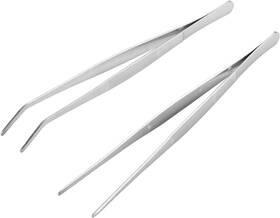 Miupoo 720226794230 Long Handle Stainless Steel Paint Straight And Curved Tweezers Silver