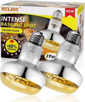 Lr80-gc-2pc Mixjoy 2pack 100w Reptile Heat Lamp Bulbs Upgraded Golden Glass 60% Intense Hea