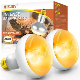 Lr80100w-wh-2pc Mixjoy 100w Reptile Heat Lamp Bulb 2pack Basking Spot Light Upgraded Inten