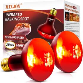 Pr80100w-brd-2pc Mixjoy 100w Infrared Heat Lamp Bulbs 2 Pack Reptile Emitter Red H