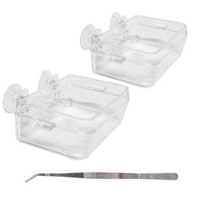 Moduoduo 751823432577 Chameleon Bowl And A Reptile Feeding Tongs 2pcs Feeder Water Cups With Su