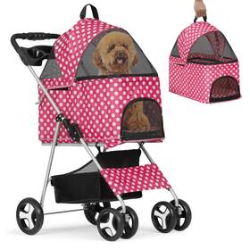 Monibloom 840256447309 3 In 1 Foldable Pet Stroller With Detachable Carrier 4 Wheel Jogger St