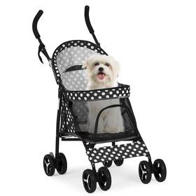 Monibloom 840256447347 4 Wheels Pet Stroller Easy-fold Umbrella Shaped Dog Cat Jogger With St