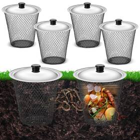 Hui-morningro-1448 Morningro 4 Pcs Inground Worm Composter With Lids 9.1 X 5.9 Inch Farm Compos