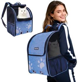 Ot25006b-1 Moysoon Cat Backpack Carrier Ventilated With Reflective Strips Foldabl