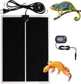 Mq 744759459596 Reptile Terrarium Heat Pad With Lcd Digital Aquarium Thermometer 6 X 11in Po