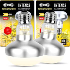 100w Mrreptile 974318891510 Reptile Heat Lamp 2-pack Intense Basking Spot Bulb Be
