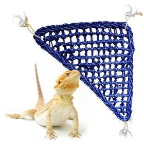 Multicute Pets 860010494639 Bearded Dragon Hammock Large-hand Woven Colored Seagrass Reptile With Su