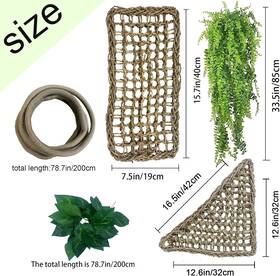 Muyg 696226055308 Bearded Dragon Hammockreptile Lounger Lizard Natural Seagrass Habitat Decor