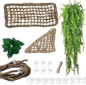 Muyg 711181497533 Bearded Dragon Hammock Reptile Lounger Lizard Natural Seagrass Habitat Decor