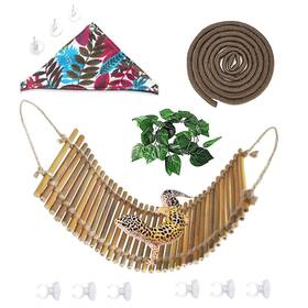 Bhg024-l Muyg Reptile Climbing Bridge Bamboo Lizard Ladder Bearded Dragon Hammock L