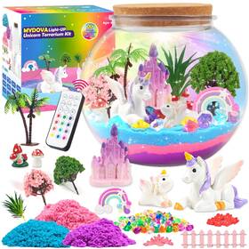 Lbwp0111 Mydova Unicorn Light-up Terrarium Crafts Kit For Kids Led Night Light Up And Remote B