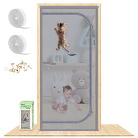 Pet0420m Mypin Reinforced Cat Screen Door Fits Size 34ftftx 80ftft Heavy Duty Pets Proof S