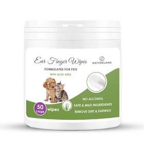 Natureland 850046967757 Large Size Finger Wipes Dog And Cat Ear - Otic Cleaning Fo