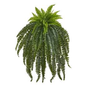 6219-s1 Nearly Natural 46 Inch Artificial Boston Fern Large Hanging Fake Plant Wall Deco