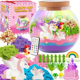 Qc-80 Nesapto Unicorn Terrarium Crafts Kit For Girls-led Night Light-up Birthday Gift G