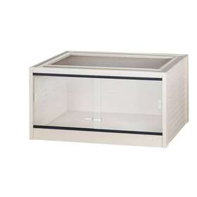 New Age Pet 445010715743 Reptile Lounge White Removable Sliding Glass Doors Maple 24 Inch Wide