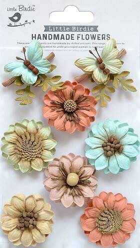 Arcadia-79581 Nicole Crafts 3 Pack Little Birdie Arcadia Paper Flowers 8/pkg-woodland Stories