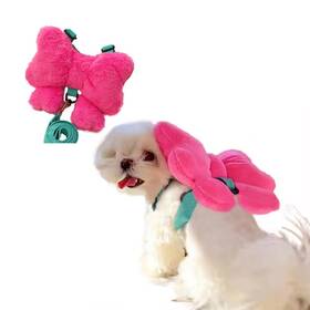 Hoiwn3e Nopikku Pink Bowtie Harness And Leash Set For Small Dogs Cats Adjustable Coral Fl