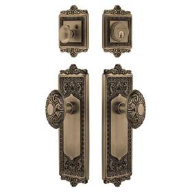 782253 Nostalgic Warehouse Egg And Dart Entry Set With Victorian Knob In Antique Brass
