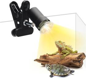 Novique 445033923996 Reptile Heat Lamp With 360 Clamp 50w Uva/uvb Basking Spot Light For Turtles