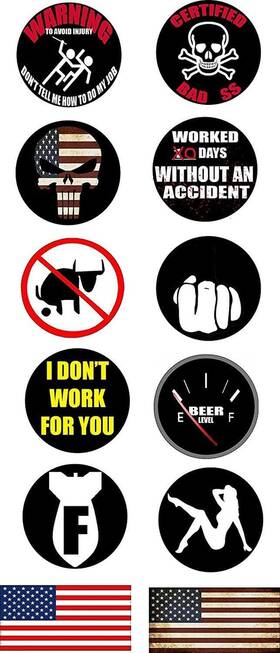 Nticker 426904944678 12 Pcs Construction Worker Hard Hat Sticker Set 2 Inches - Hardhat Decals He