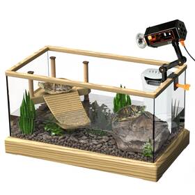 Oktur6745 Okk Bi Turtle Aquarium Kit Series Aquatic Tank With Filter And Light Basking