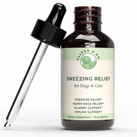 Oliver & Co. 659859251226 Dog And Cat Sneezing Treatment - Helps To Support Sinus Health Amber Bottle