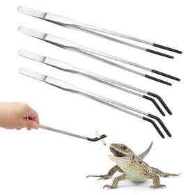Huu31435 Olutacot 4 Pcs Extra Long Stainless Steel Reptile Feeding Tongs Rubber Tip Bearded Dra