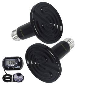 E26-b150w2 Omaykey O/e26-b150w2 Dt1 2-pack 150w Ceramic Heat Lamp With 1-pcs Digital-thermometer Infrared E