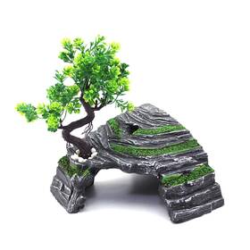 Cwc071-l Omem Reptile Box Shelter Terrarium Hideout Caves Turtle Ramp Basking Platform Habi