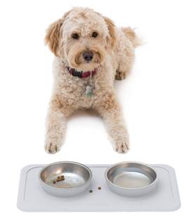 4334681238 Ono Good Bowl Food And Water Double Feeder - Small To Medium Pets No Spill Non
