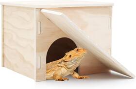 Oooct 445042698694 Large Bearded Dragon Hide Cave Wooden Lizard Hideout With Climbing Ramp