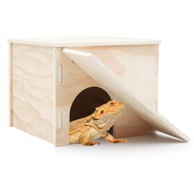 Oooct 750250648100 Large Bearded Dragon Hide Cave Wooden Lizard Hideout With Climbing Ramp Rep