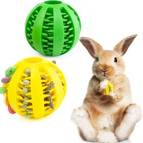 Ooxyg 769092846445 Rabbit Teething Toys Ball Small Animals Play Balls Treat Dispensing Ba