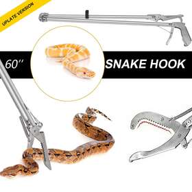 Paddsun 883149432532 Foldable Snake Tongs Reptile Grabber Heavy Duty Stainless Steel Tong 60 Inch
