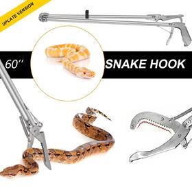Paddsun 939692275451 60in Foldable Snake Tongs Reptile Grabber Heavy Duty Stainless Steel Tong