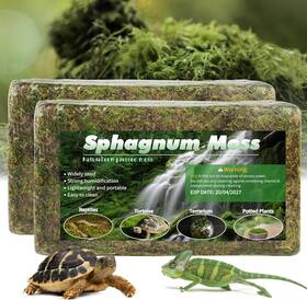 Pakimi 445010316346 100 Quart Sphagnum Moss 28oz Natural Bedding For Terrarium And Reptile Habitats