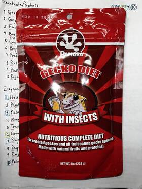 Pangea 445035663616 Gecko Diet With Insects Crested Complete 8oz